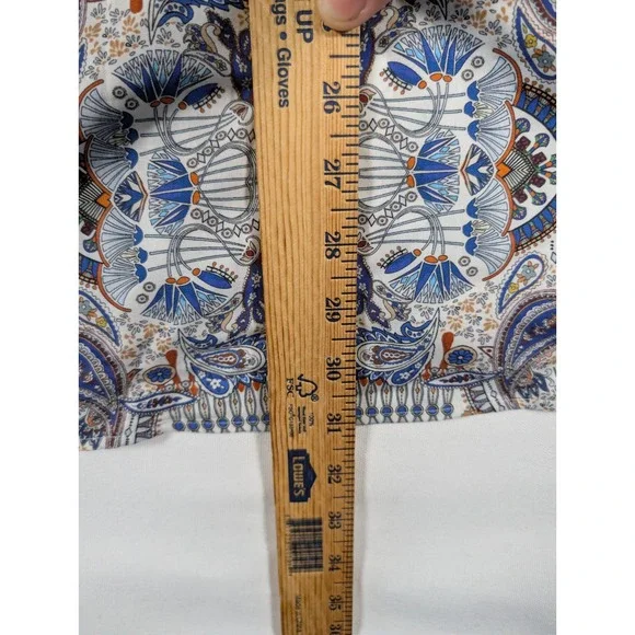 Eton Contemporary Fit Paisley Mosaic Dress Shirt Blue Orange 16.5 42 862414FO - Picture 7 of 9